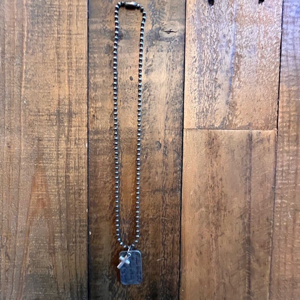 Silver Dog Tag Necklace